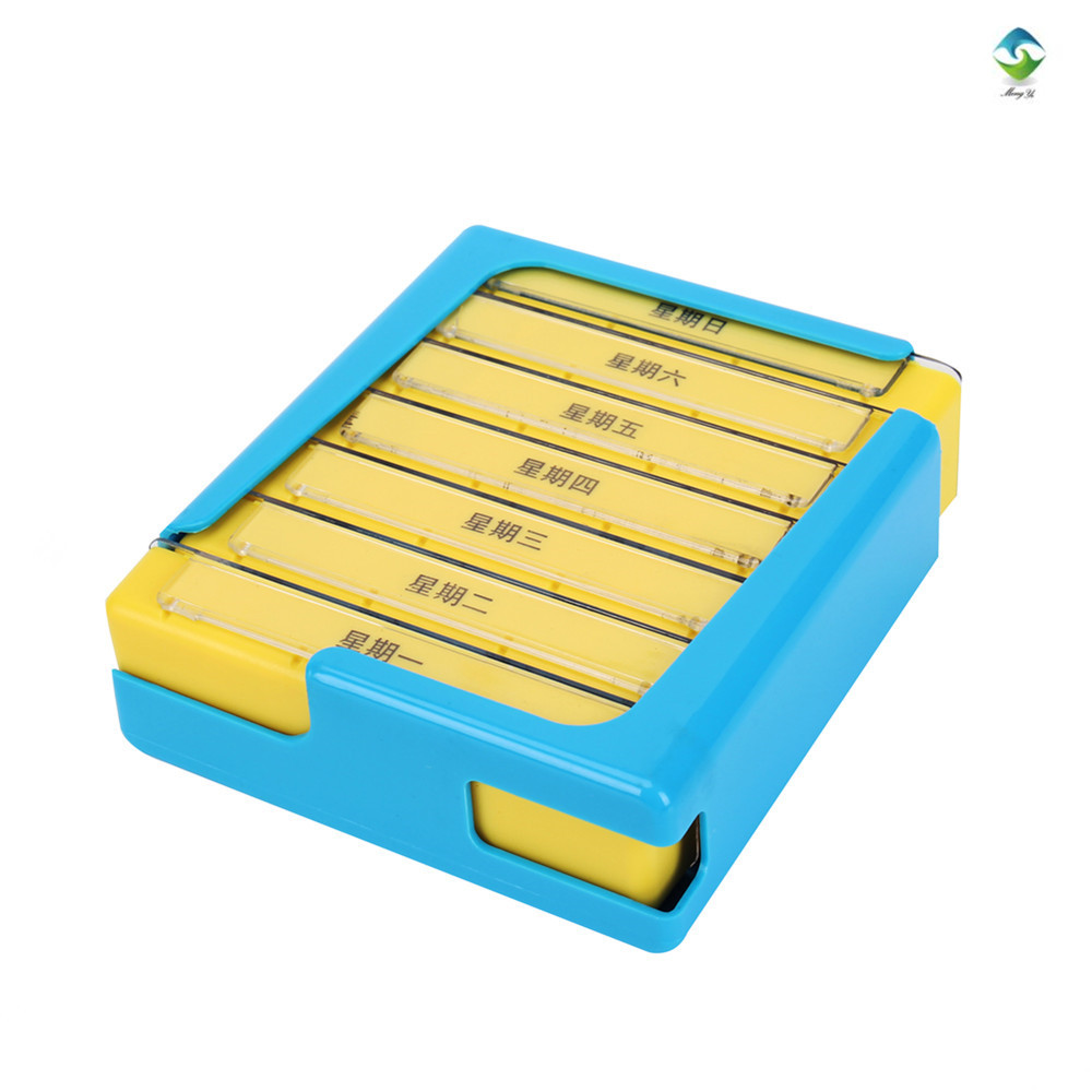 星期药盒抽屉式药盒7天一周28格药盒便携式抽屉防潮塑药盒