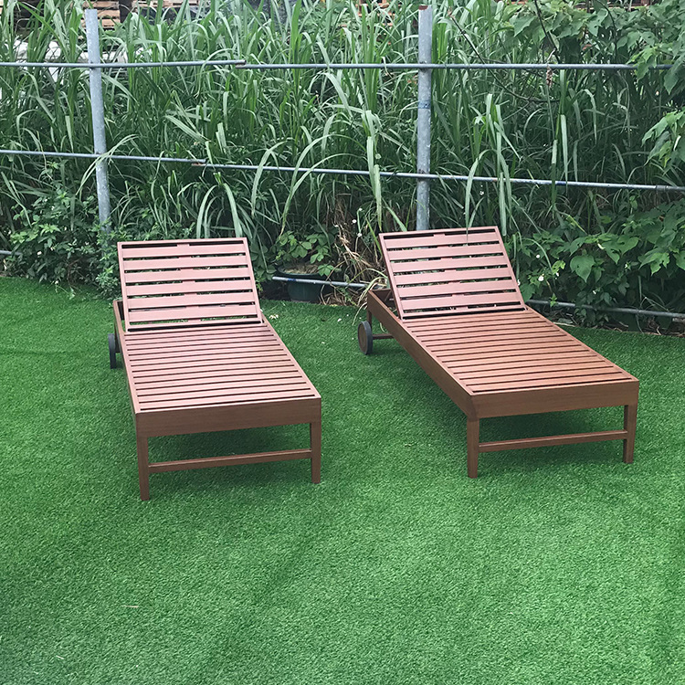 户外铝合金沙滩椅午休折叠铸铝躺椅防腐高端别墅泳池休闲躺床定制