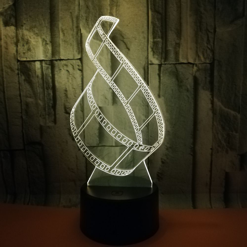 透明亚克力3d立体夜光 发光板 电影胶片3d小夜灯3d企业礼品定制