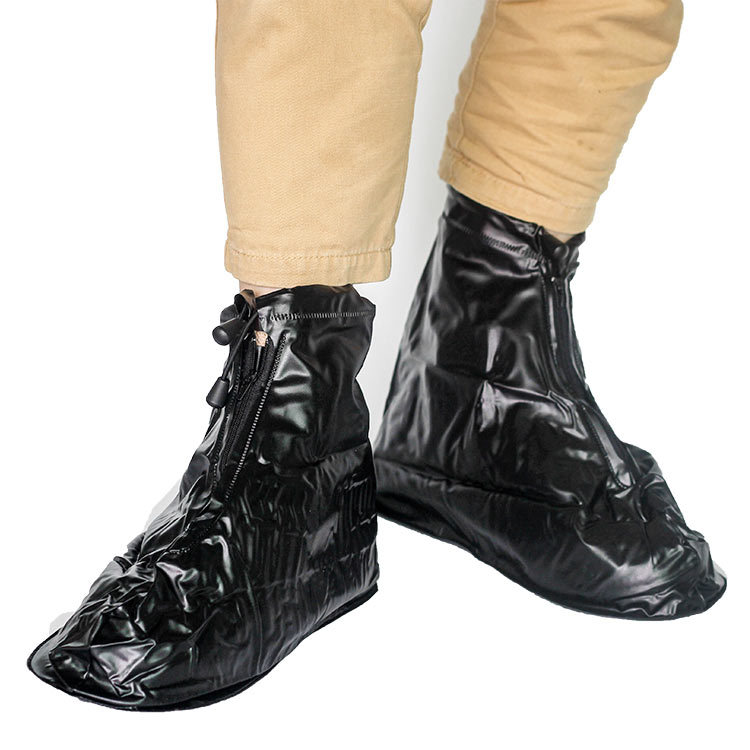 一次性雨鞋防滑厚底玻璃桥必备品时尚男士中帮防水鞋塑料鞋旅游