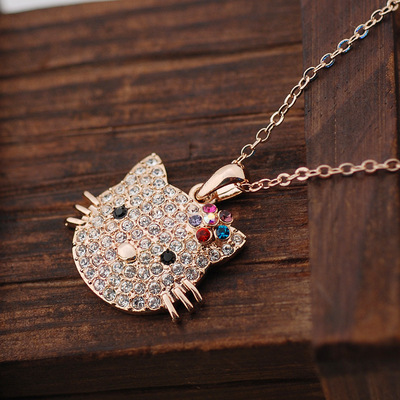 z红苹果新款韩版创意 小猫咪项链 合金 短款锁骨链项饰品 331002