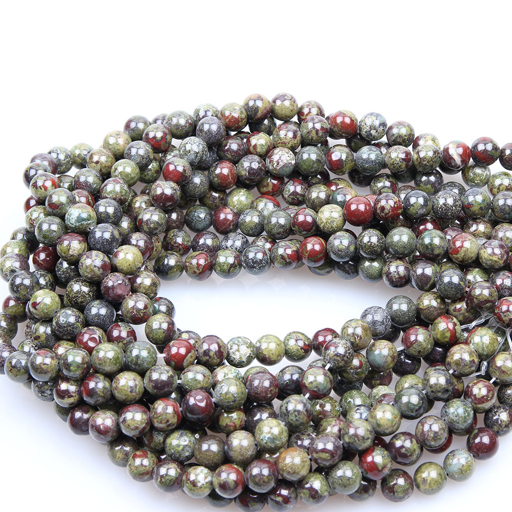 速卖通外贸35pcs 10毫米天然龙血碧玉宝石宝石圆形散珠珠宝制作批