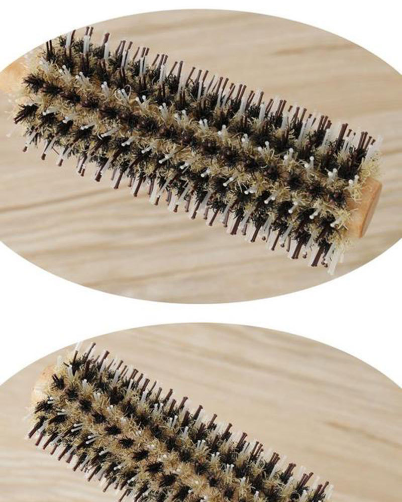 内扣_猪鬃卷发梳子内扣造型理发店发廊头梳木梳圆筒卷梳滚梳