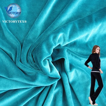 针织纬编家纺运动时装服装面料全涤氨纶蒸纱金丝绒珍珠绒仿天鹅绒