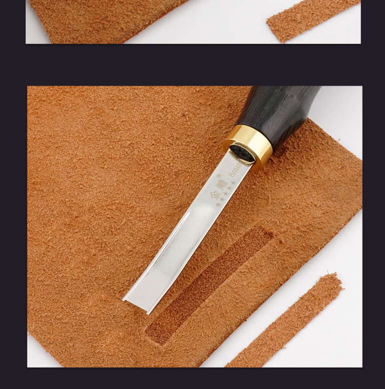 金雕黑檀木法式宽铲削薄刀皮革削薄器铲皮刀皮雕皮具diy削边器