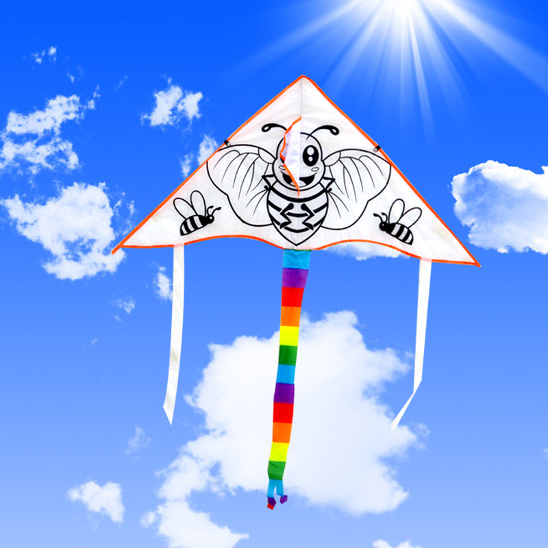 风筝涂鸦diy儿童涂色风筝空白卡通图案绘画创意教学制作