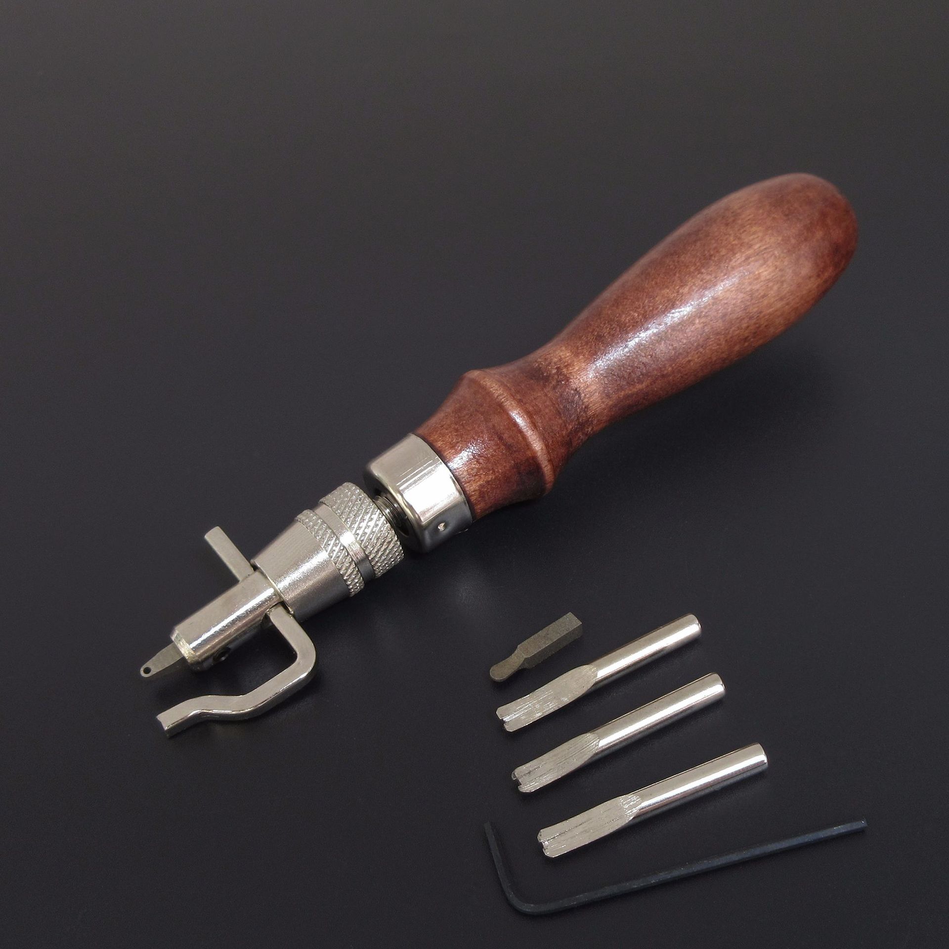 多功能皮革挖槽器七合一压线削边划线器五合一刀头diy手工工具