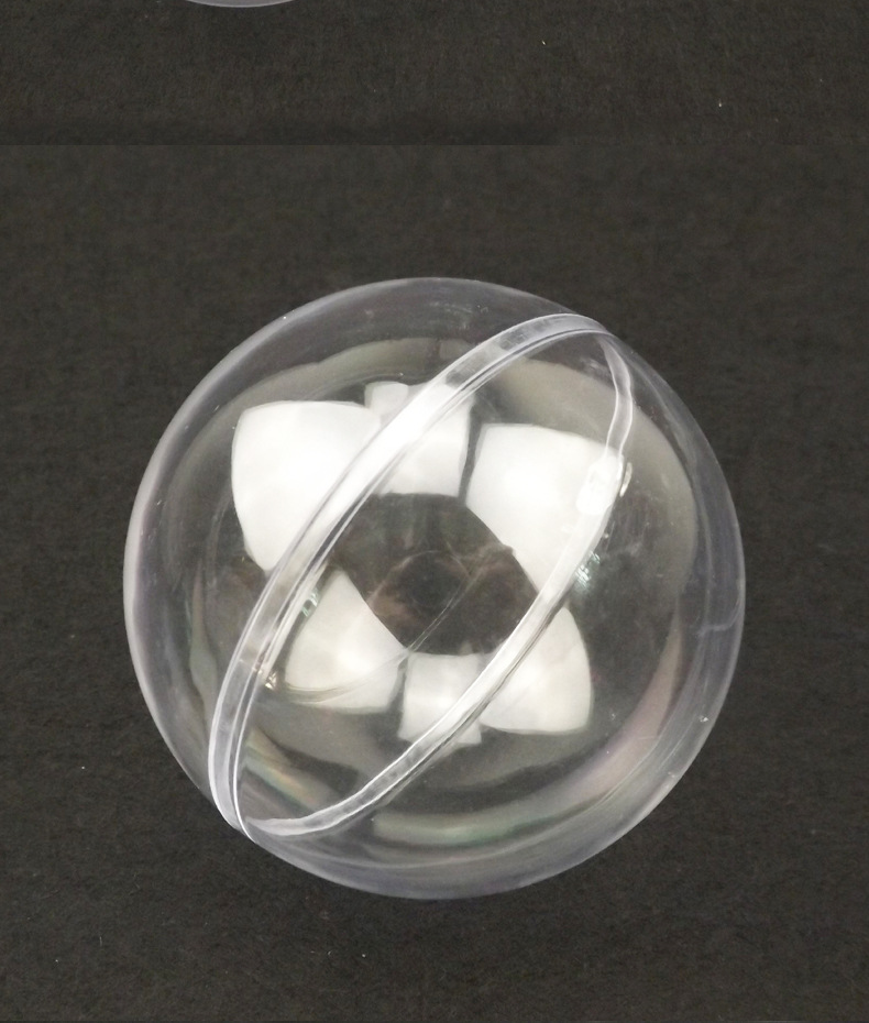工厂直销4-20cm高透明圣诞球ps塑料空心圆球永生花球节庆装饰品