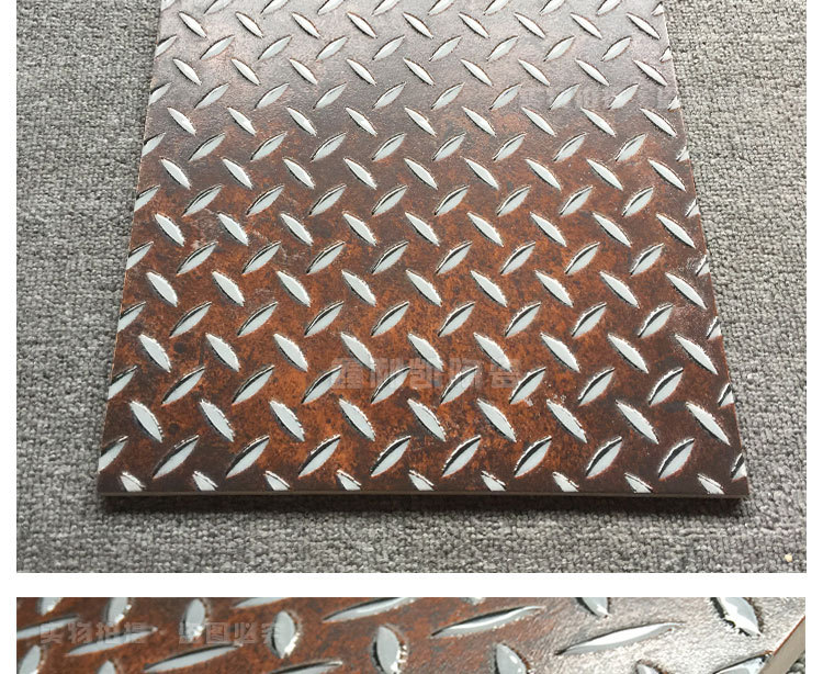 金属铁板砖 艺术仿古砖地砖防滑餐厅酒吧咖啡厅铁锈色瓷砖300x300