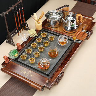 茶具套装全自动四合一整套紫砂功夫陶瓷家用茶台茶道实木茶盘茶海