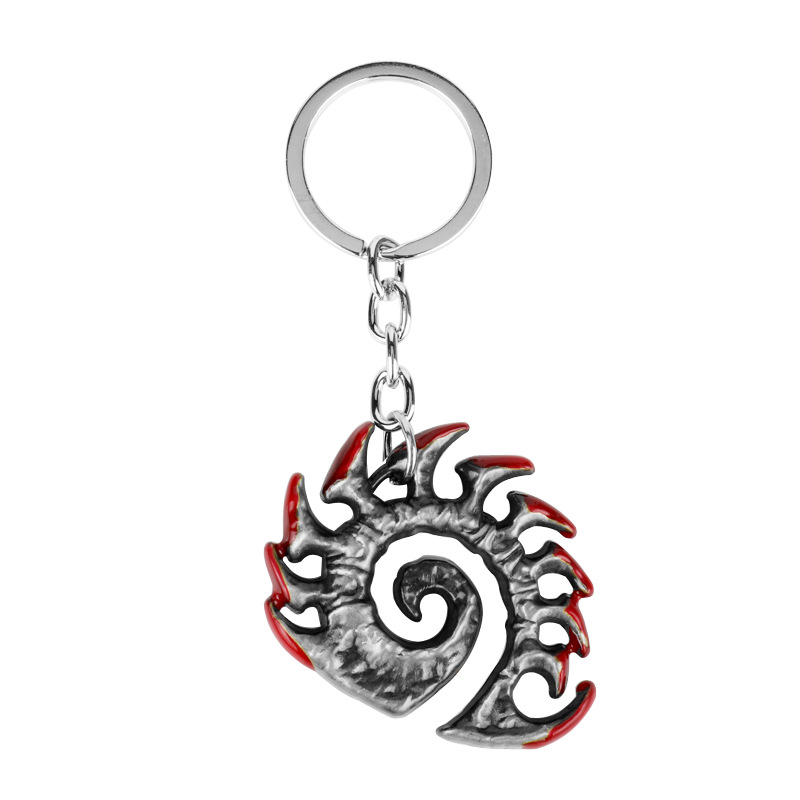 游戏周边 star craftⅡ星际争霸2人族虫族标志金属复古钥匙扣挂件