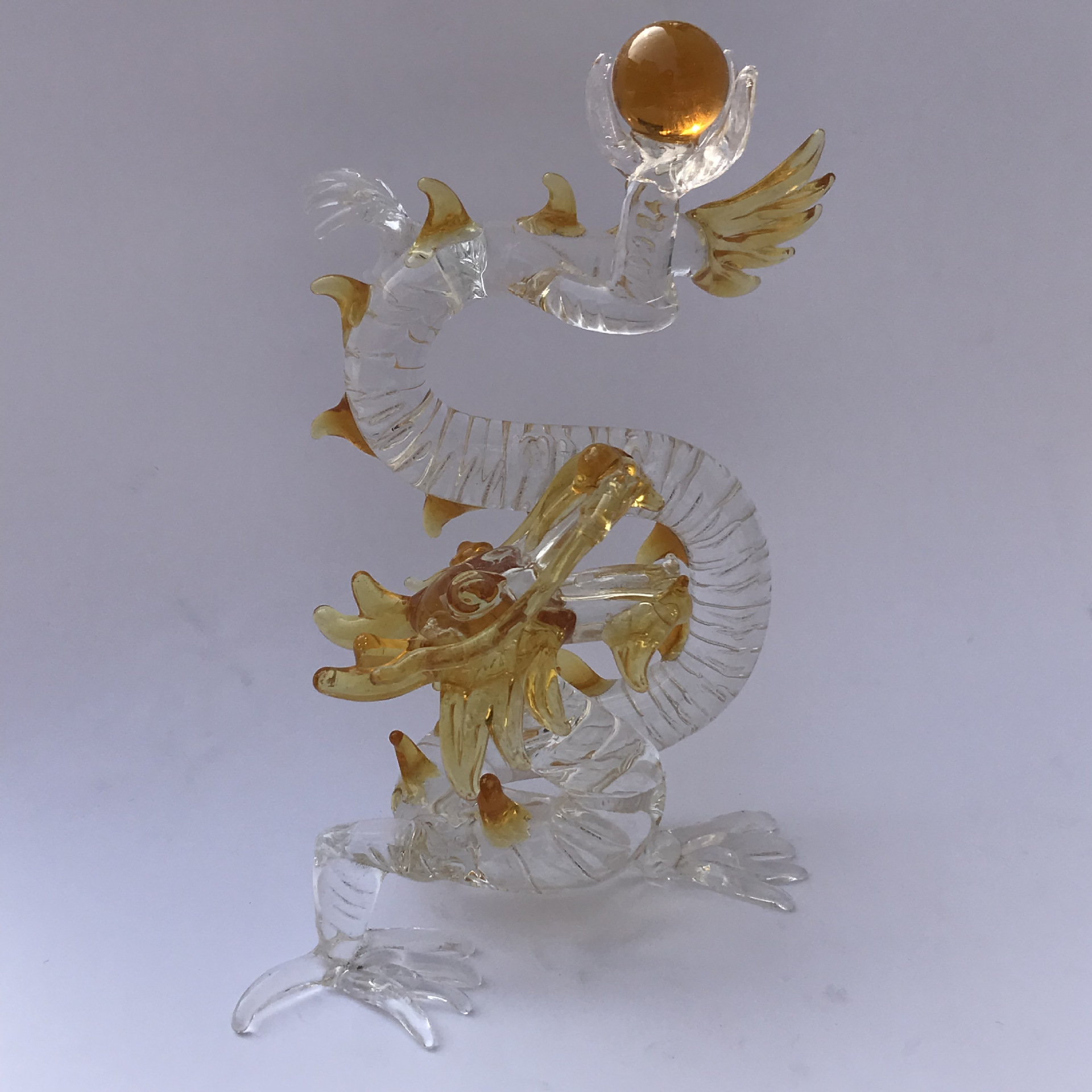 婚庆家饰车饰结婚礼物摆件中国西方水晶玻璃拉丝工艺品龙l04