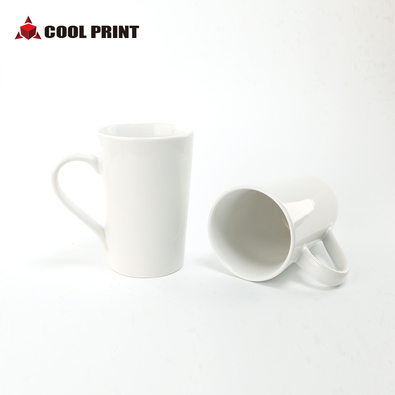 Thermal Transfer Conical Mug Ceramic Coffee Cup Blank DIY Creative Advertising Activity Gift White Porcelain Cup Wholesale