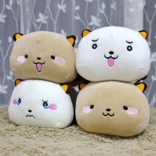 萌二公仔微信表情包小浣熊毛绒公仔可爱浣熊公仔玩具爆款抓机娃娃