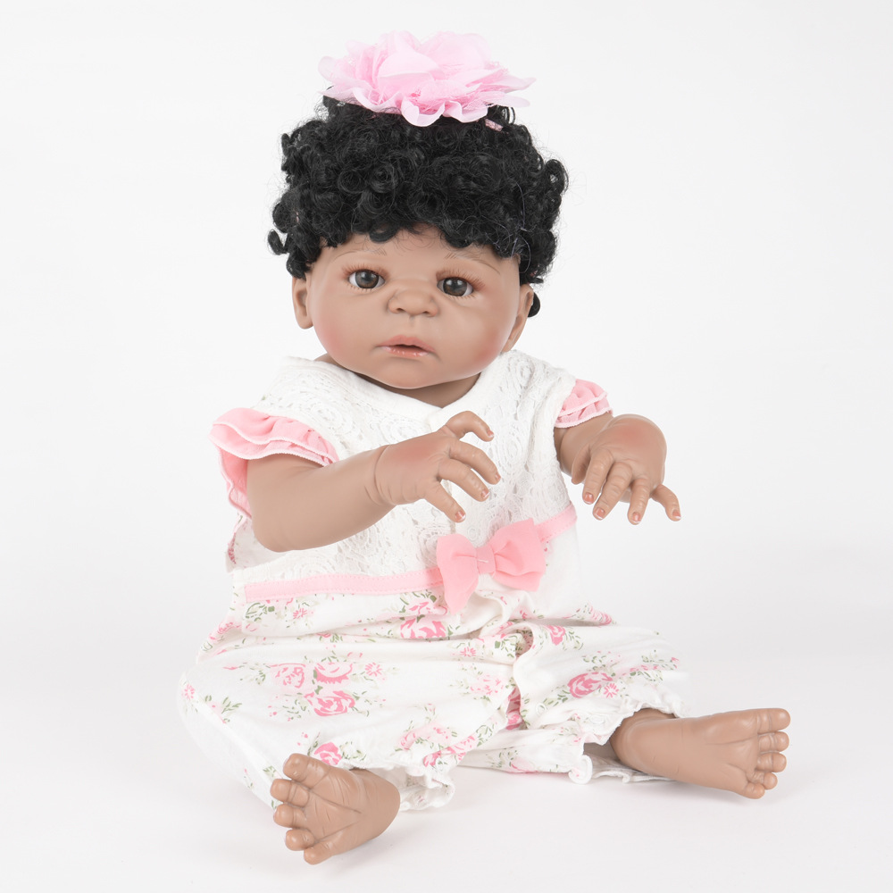 跨境专供仿真柔软 婴儿智类玩具外贸出口非洲重生卷发洋娃娃