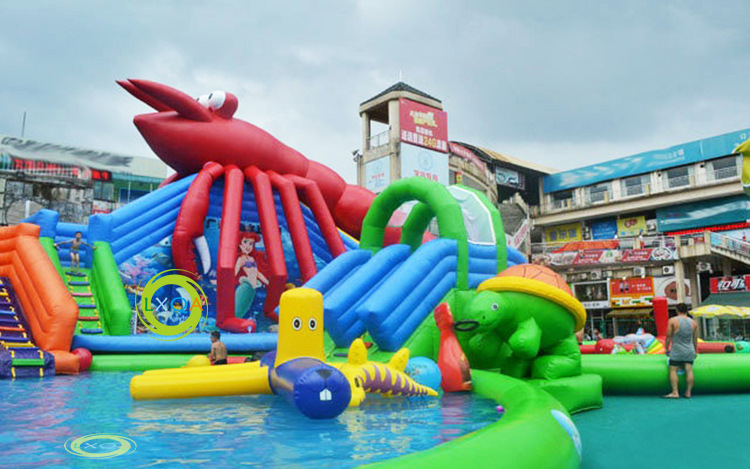 【充气城堡】户外移动充气城堡 儿童游乐水上滑梯欢乐水世界