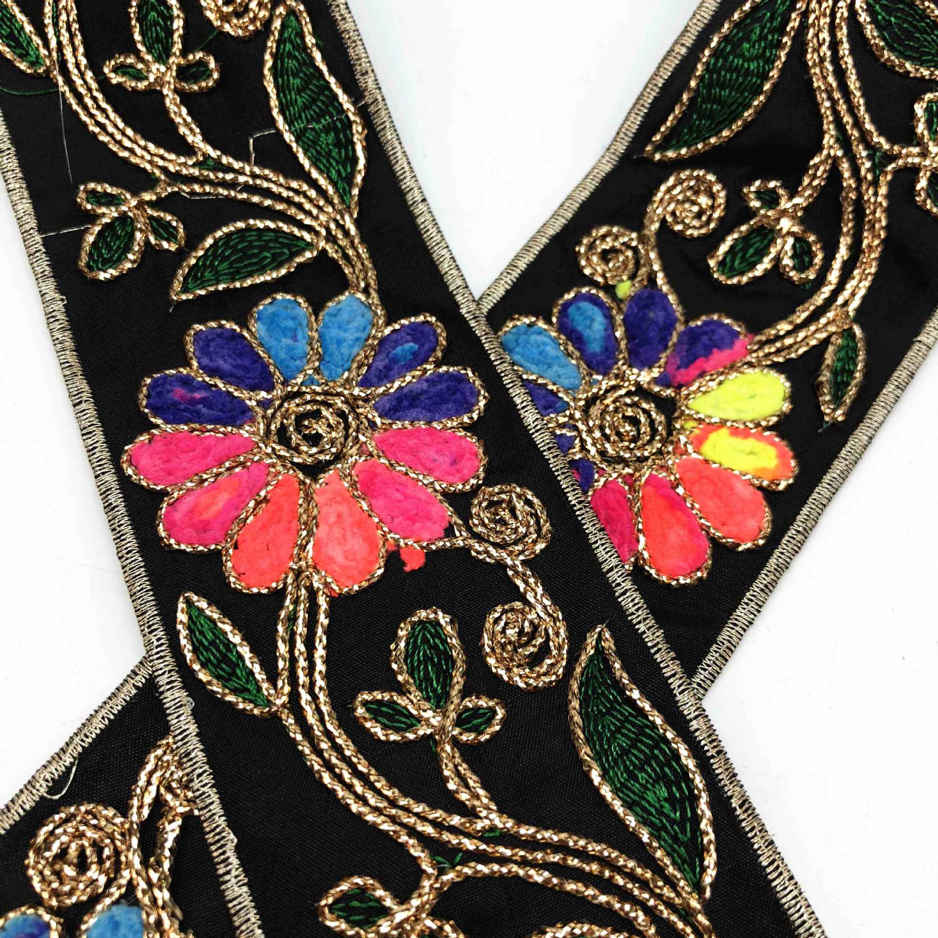 新款6cm少数民族花边织带 鞋材配饰服装辅料 特色珠片刺绣花边