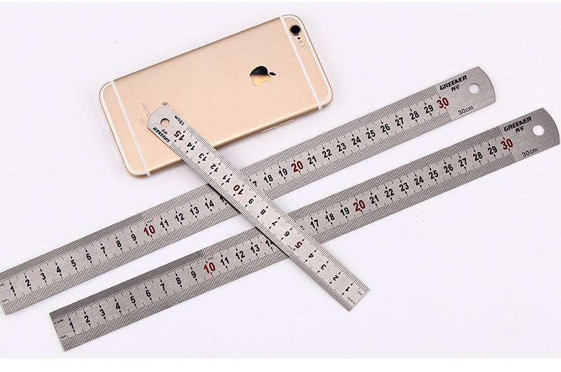 绿林不锈钢直尺/30cm50cm1米钢板尺刻度尺刚直尺加厚长直尺铁尺子