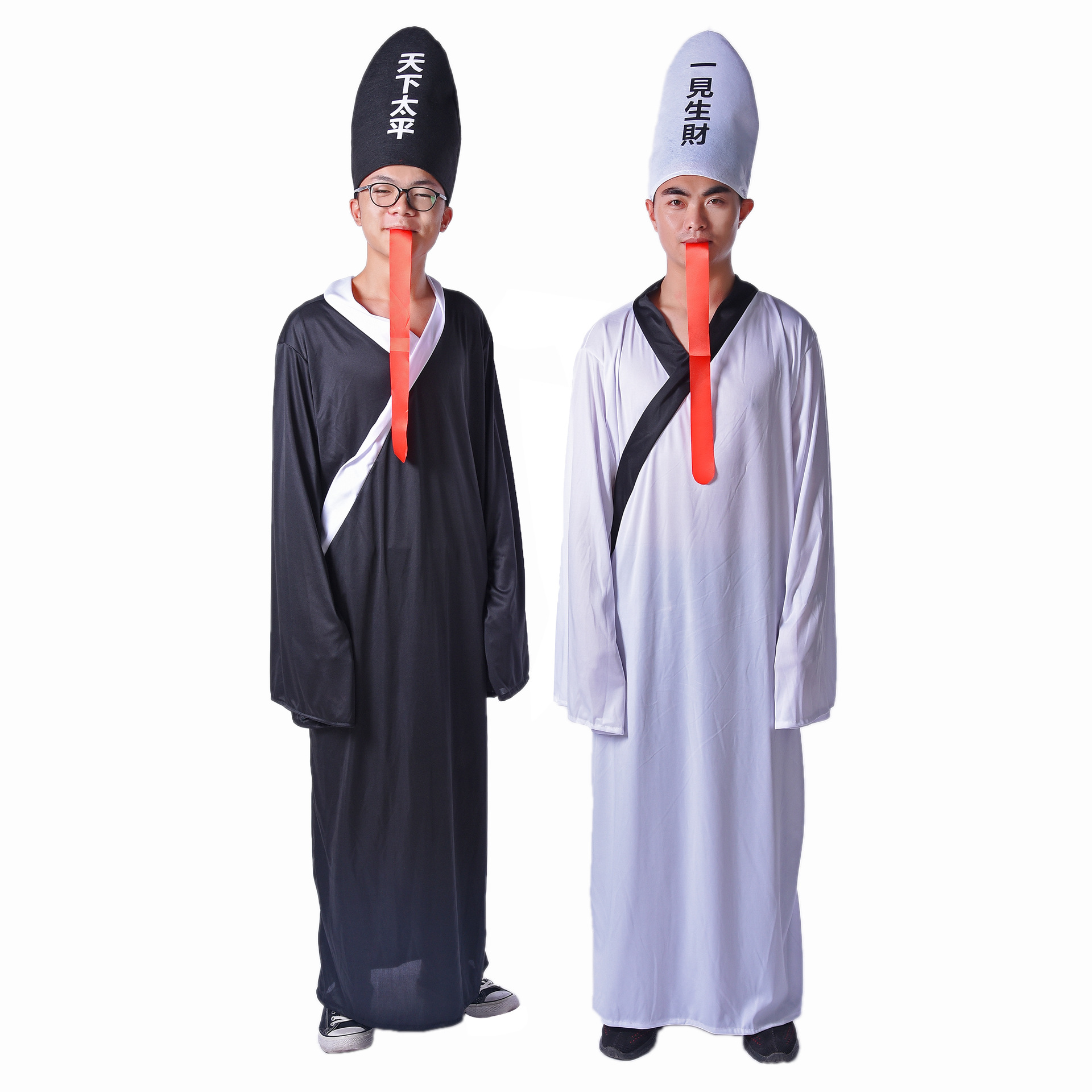 厂家直销 横店宋城演出服装 万圣节cosplay黑白无常表演服僵尸服