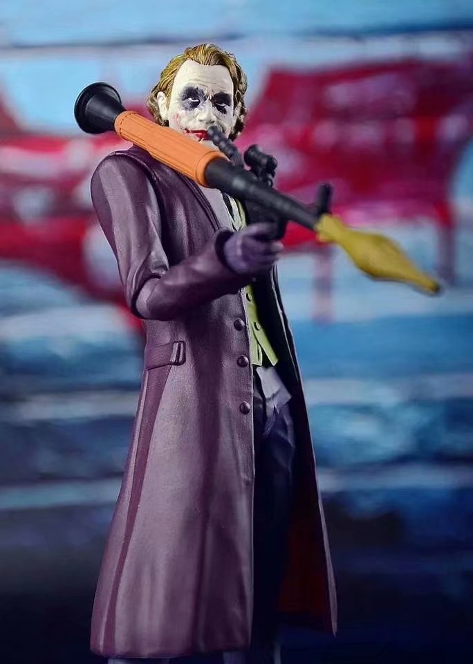 动漫shf蝙蝠侠 暗夜骑士 黑暗骑士 2代小丑joker 盒装手办模型