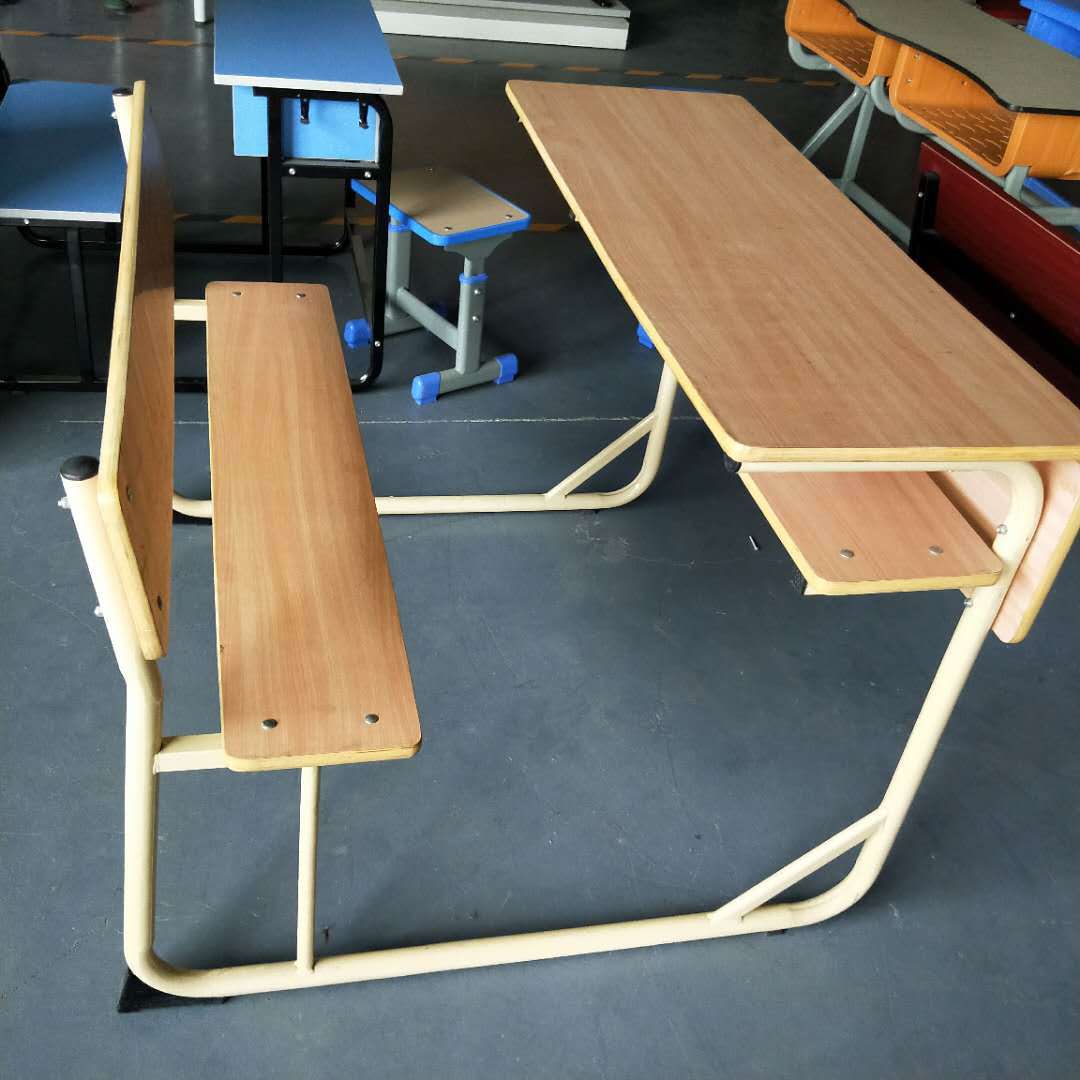 厂家直供中小学生培训辅导学习桌 双人连体课桌椅 外贸课桌椅