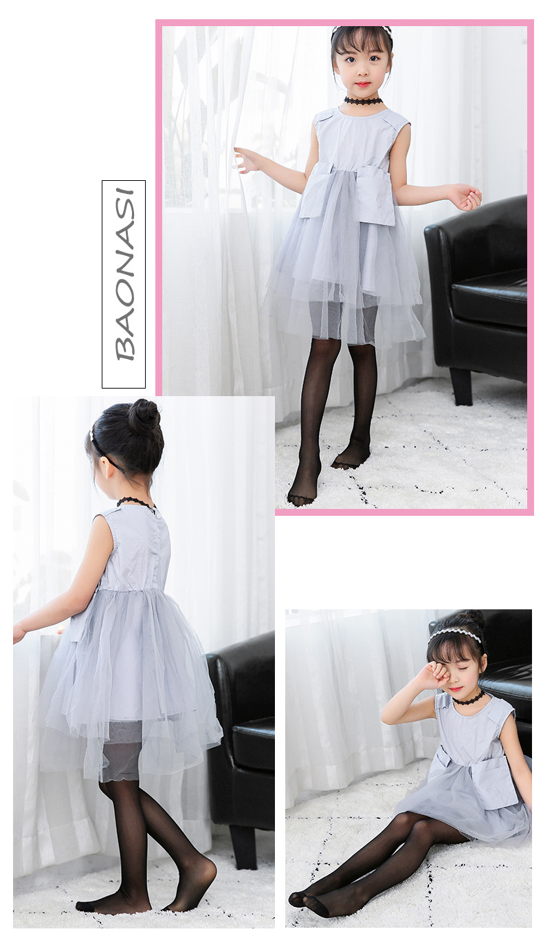 夏季新款 珠光包芯丝儿童连裤袜 丝光超薄透气女童打底丝袜