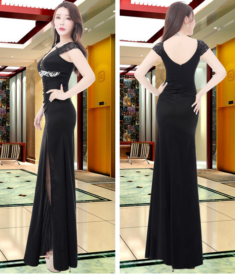 夜店晚礼服 2019新款夜总会ktv酒吧夜场佳丽小姐亮钻性感长款礼服