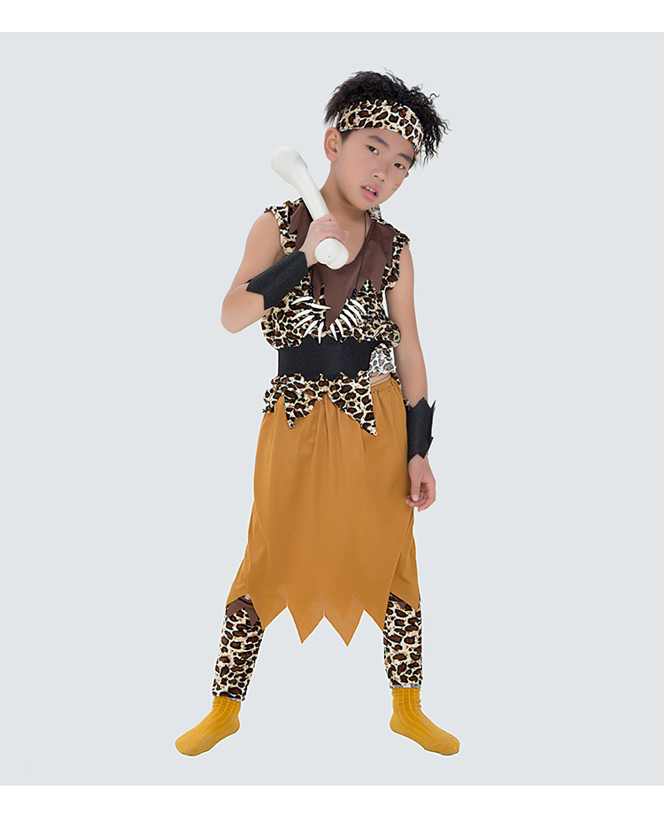 儿童野人cosplay服装土著印第安远古人服大王叫我来巡山表演出服