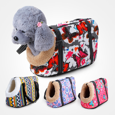 厂家保暖宠物外出斜跨泰迪狗狗外出单肩 便携狗包猫袋手提包