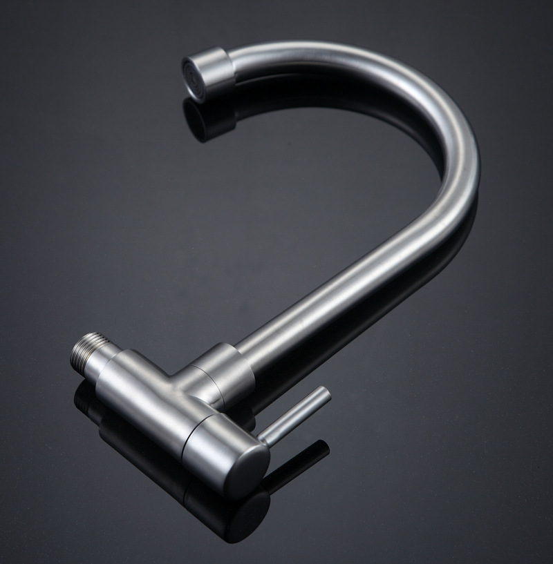 君御卫浴 4分可旋转入墙式 不锈钢单冷菜盆厨房阳台龙头 批发