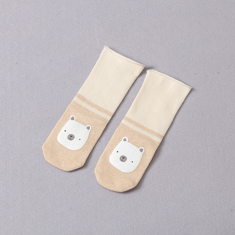 Creative Color Cotton Autumn and Winter Children Stockings Four Seasons Socks Infant Non-Slip Toddler Room Socks High Tube Clearance