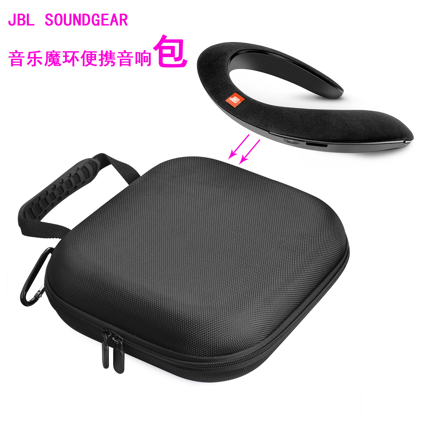 适用于JBL soundgear 音乐魔环精品耳机包尼龙包黑色现货