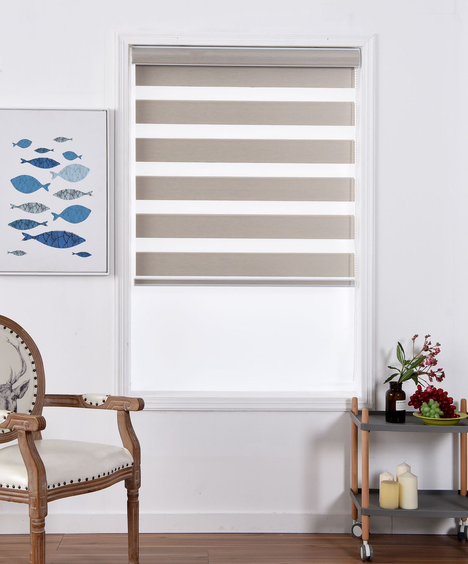 韩式柔纱帘仿亚麻卷帘双层遮光卫生间卧室阳台百叶窗帘定制