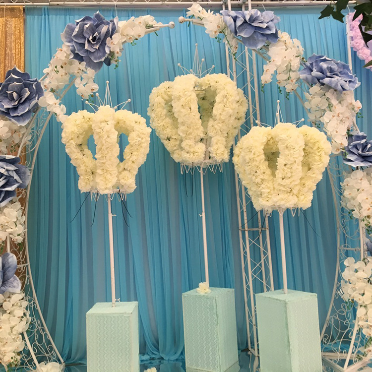 新款皇冠拱形绢花花门开业庆典活动结婚花拱门幸福门婚庆道具定制