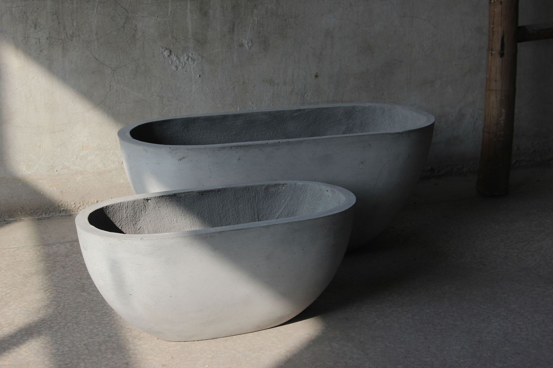 定制颜色圆缸形水泥花盆时尚庭院装饰超大号落地式植物花盆花槽