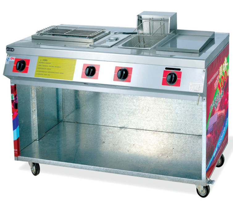 休闲食品加工设备-欧特ot-115燃气烧烤美食车 地摊推车 小贩车 移动烤