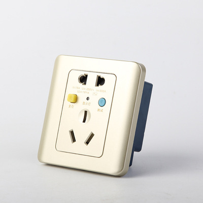 86型暗装漏电保护插座5孔 五孔16a带漏电保护 电源插座10a