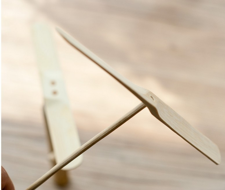 手工diy竹蜻蜓竹本色可彩绘美劳竹制工艺品手擦可飞