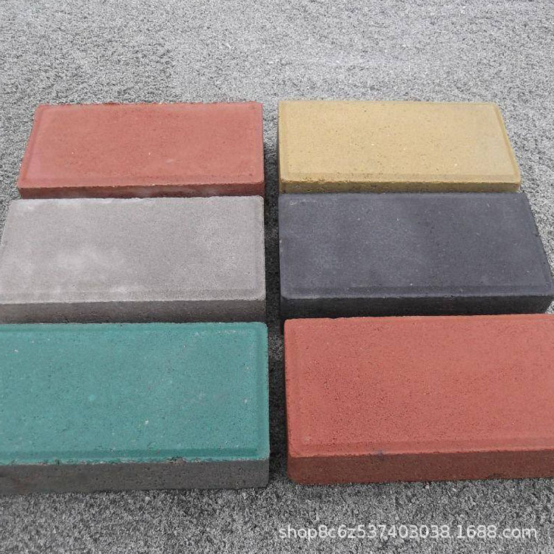 人行道板砖黄色面包砖 100*200彩砖 透水路面砖混凝土批发