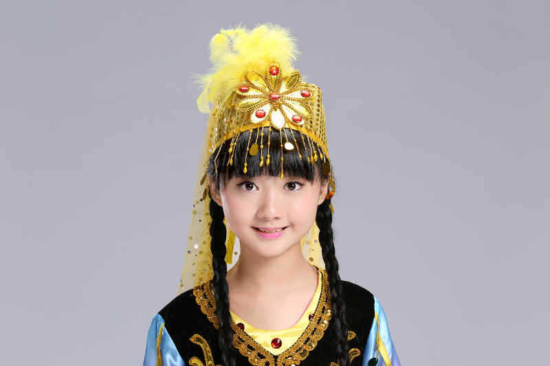 幼儿女童新疆舞演出服儿童款维吾尔族舞蹈服回族少数民族表演服装
