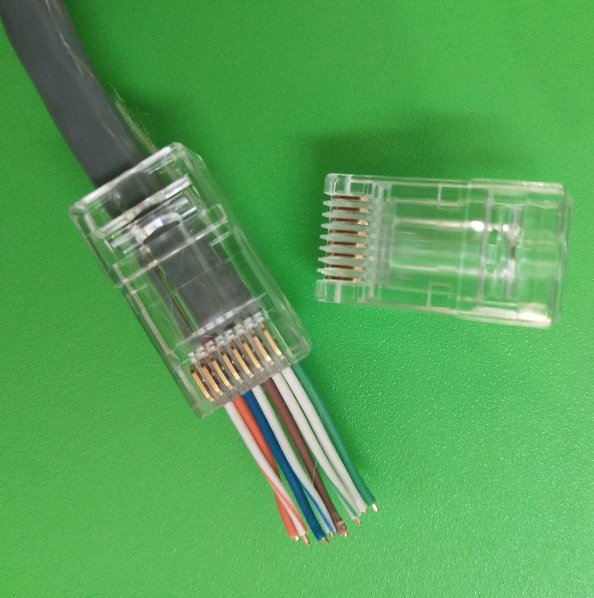 热销rj45六类通孔非屏蔽水晶头 ez cat6 utp 穿孔水晶头 100个起