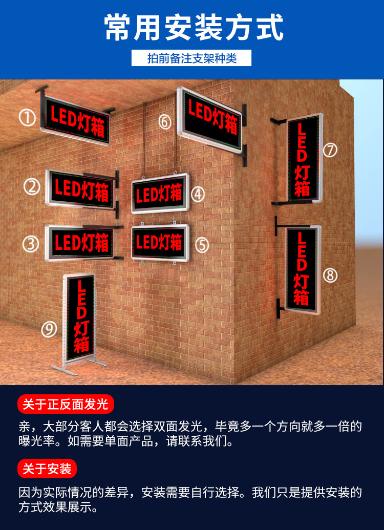 电子灯箱安装方式