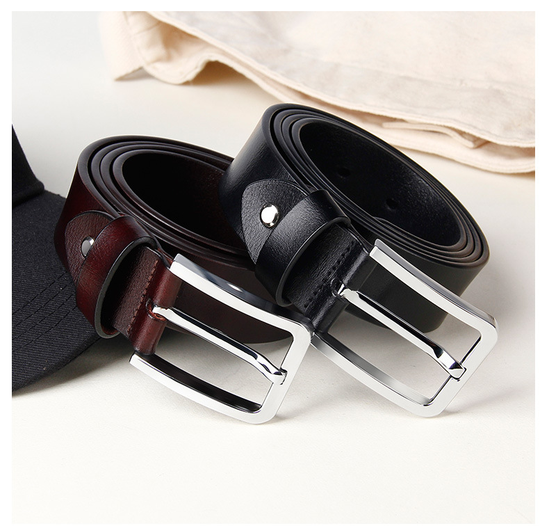 kangol皮带男真皮针扣纯牛皮休闲简约青年牛仔腰带男