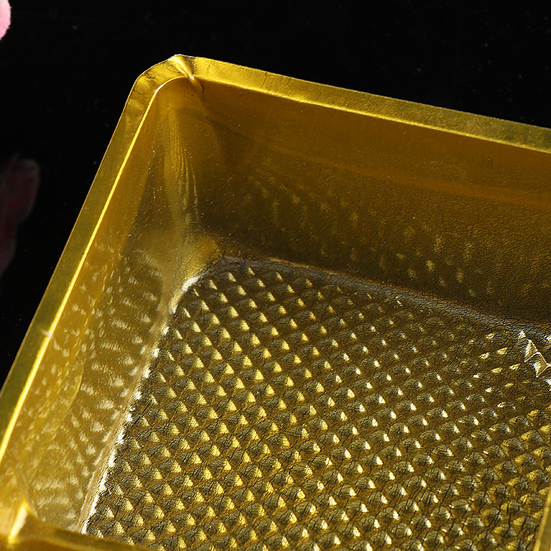 塑料盒-工厂直销 金色pvc包装巧克力月饼吸塑盒 食品吸塑内托塑料盒-