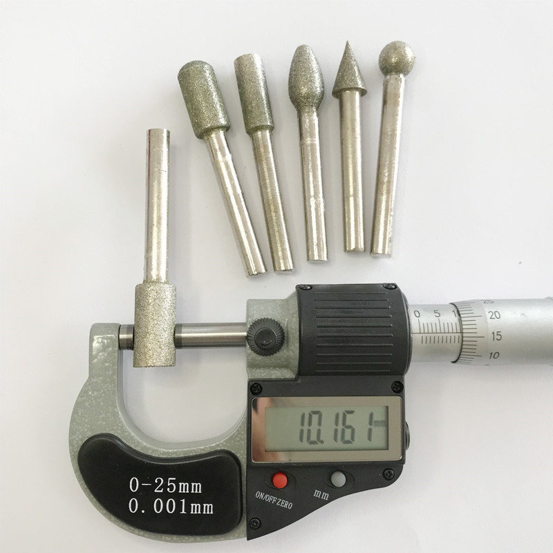 6件套电镀金刚石电磨机打磨头玉石玻璃瓷器石材墓碑雕刻字diy套装