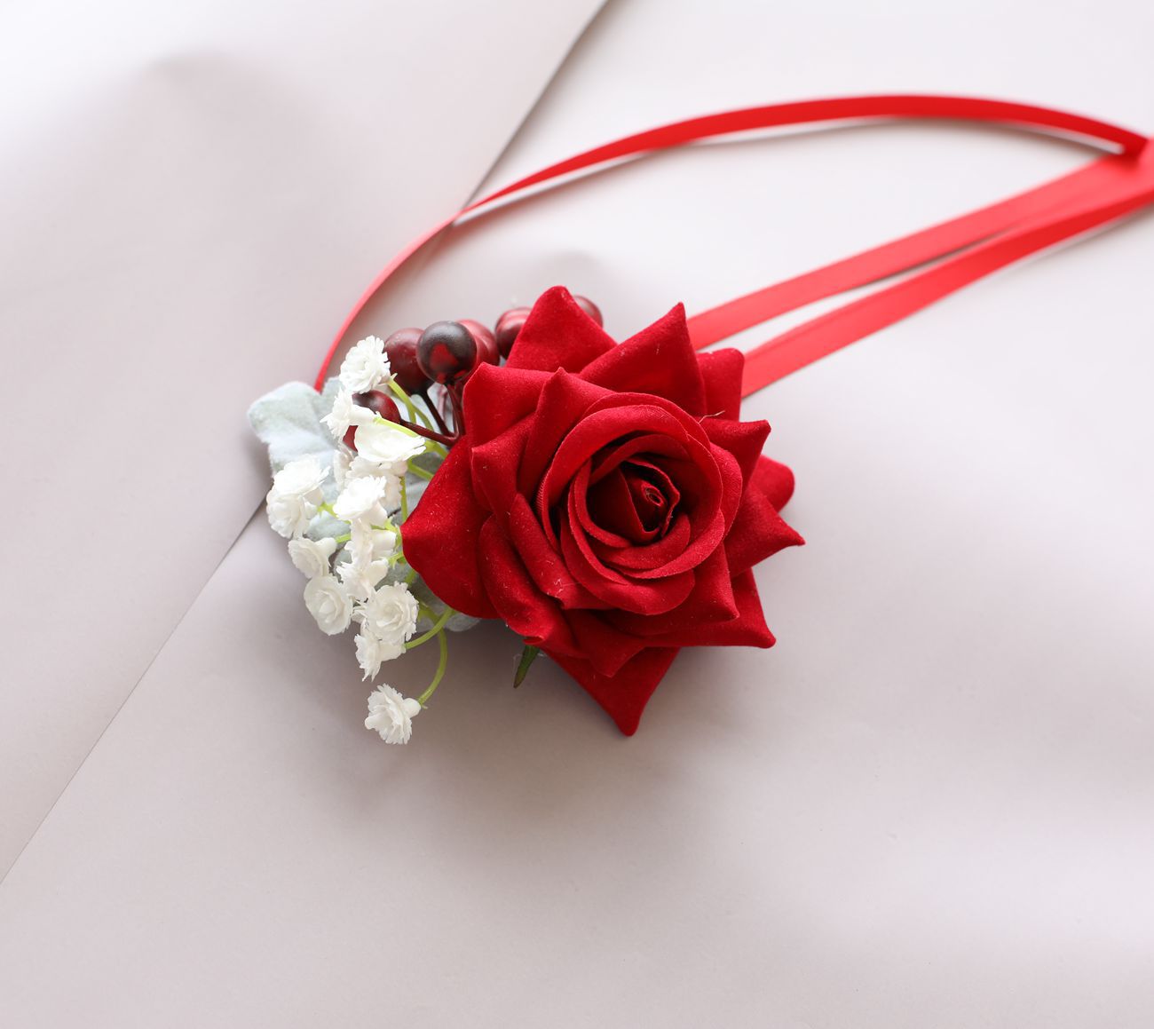 中式新郎伴郎结父亲母亲婚胸花新娘伴娘结婚手腕花大红酒红批发