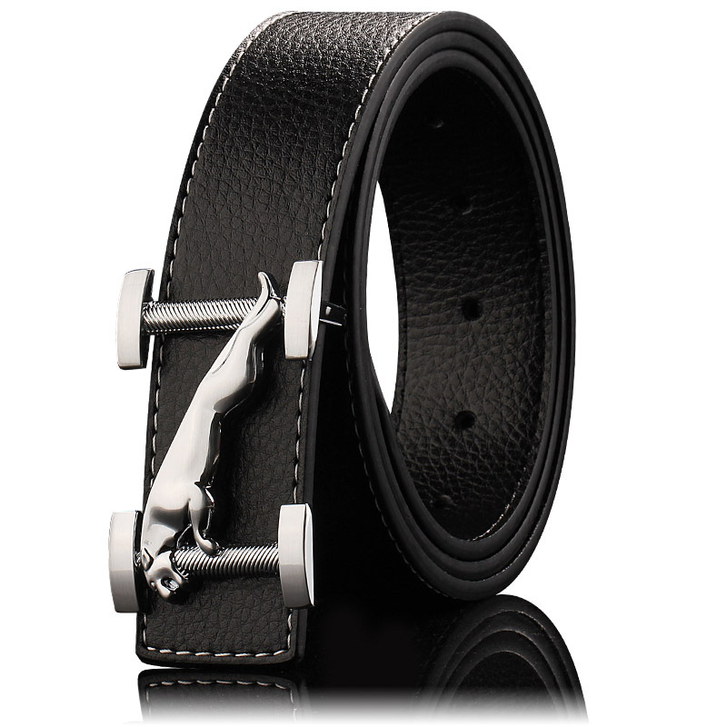 Men's Leather Belt Men's Wholesale Genuine Leather Inner Wear Smooth Buckle Buckle Cowhide Pant Belt Korean Business Fashion Belt Men's