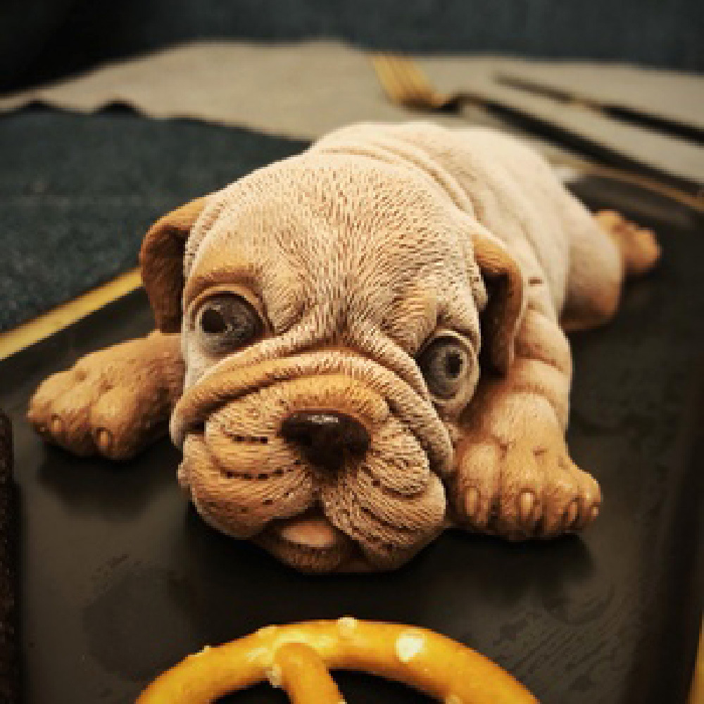 bk1149小狗狗慕斯硅胶模具3d巧克力冰激凌蛋糕沙皮狗趴趴狗烘焙