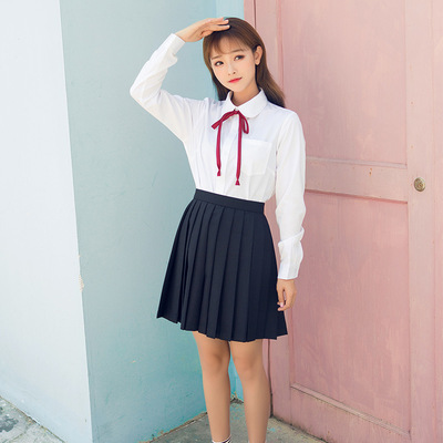 校服套装2018春款春款韩版修身高中女学生学院风班服
