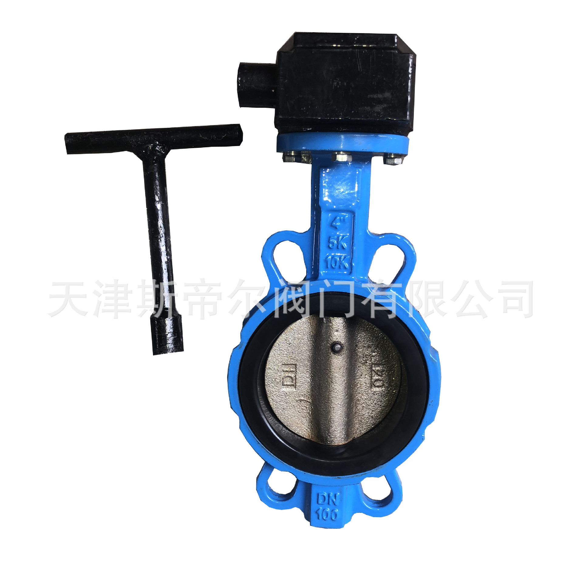fd371x-16q涡轮锁闭蝶阀 蜗轮防盗球墨铸铁对夹蝶阀 厂家直供天津